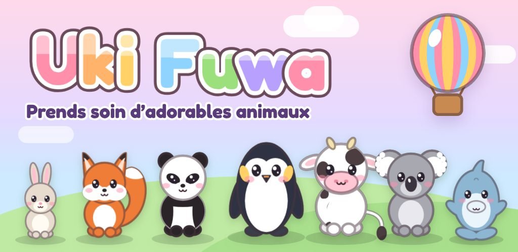 Uki Fuwa : un lapin, un renard, un panda, un manchot, une vache, un koala et un petit requin